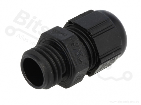 Kabelwartel 1-5mm M12 IP68 water-/stofdicht zwart